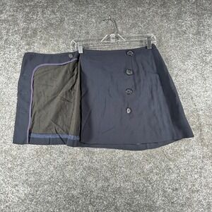 Item Wrap Mini Skirt Womens 4 Navy Button-Front Versatile Classy Campus Outdoor